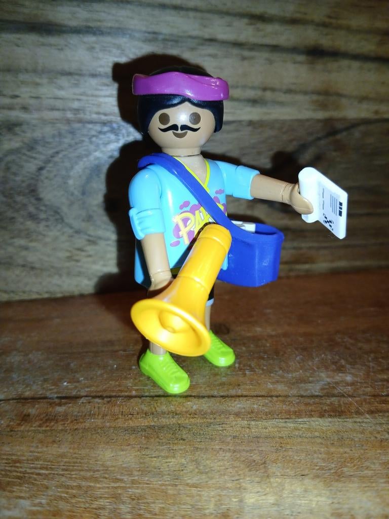 Playmobil propper / kaartenverkoper met megafoon en tickets, Ophalen of Verzenden, Gebruikt