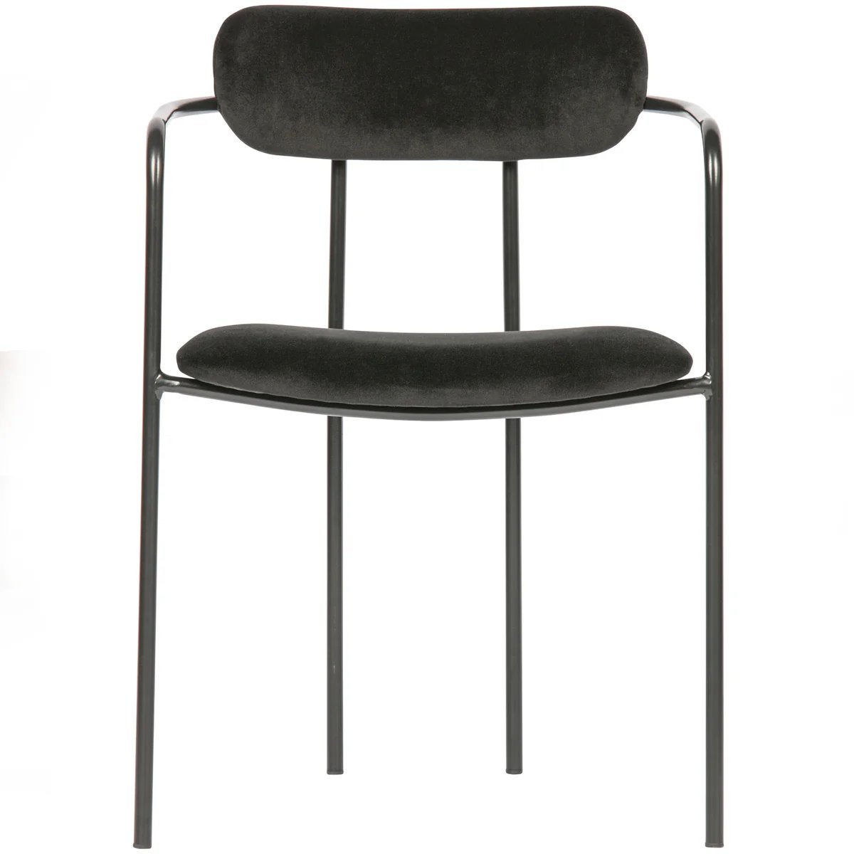 4 WOOOD Ivy eetkamerstoelen velvet zwart zgan, Ophalen, Zwart, Zo goed als nieuw, Vier