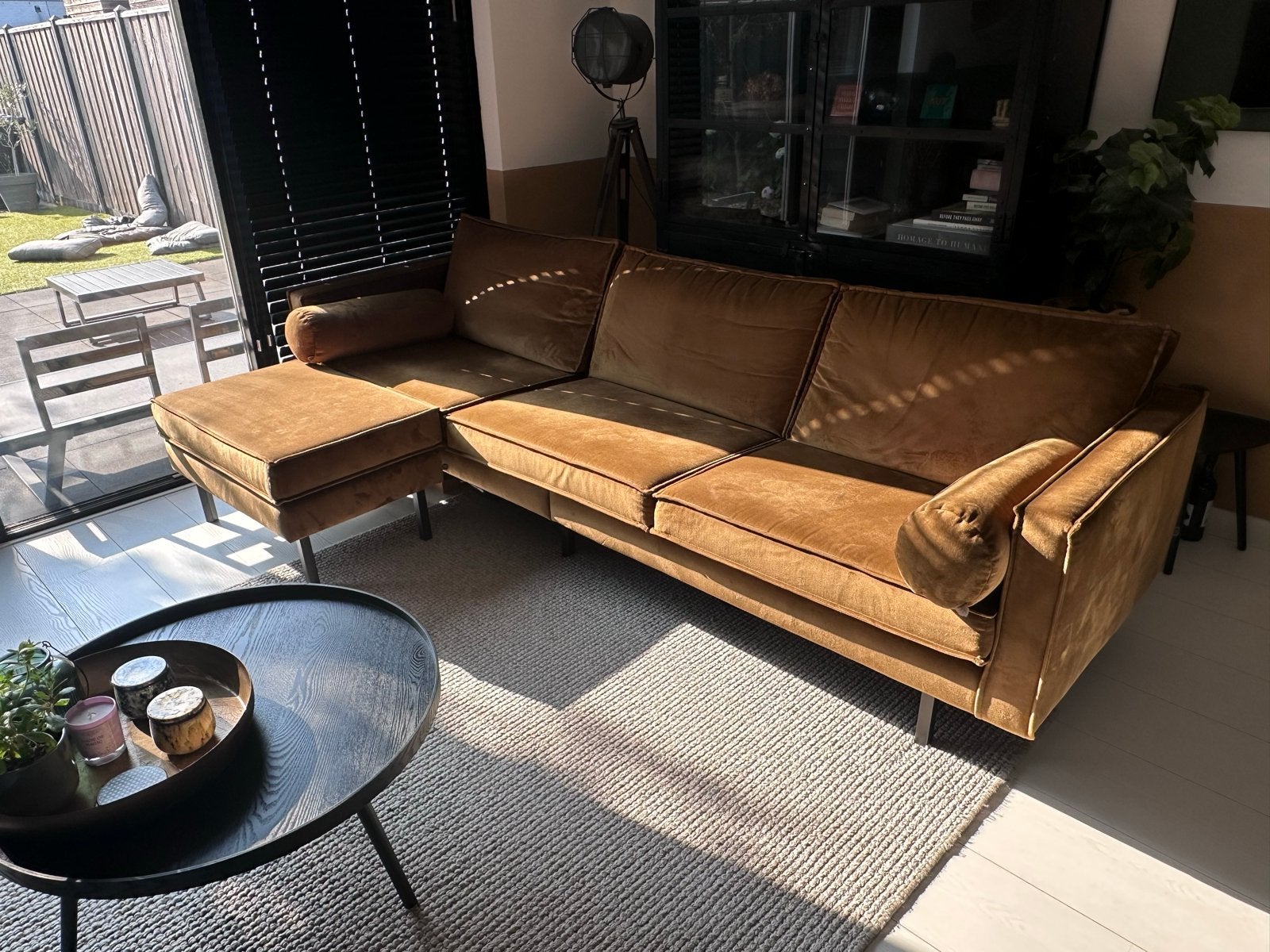 Woood / Rodeo Be Pure bank met hocker - Zo goed als nieuw, Huis en Inrichting, Ophalen, 250 tot 300 cm, 100 tot 125 cm, Hoekbank