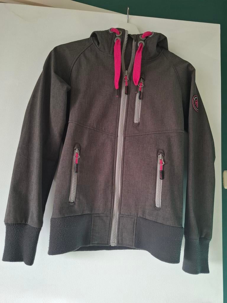 Softshell jas grijs met roze details merk Nielsson, Ophalen of Verzenden, Maat 34 (XS) of kleiner, Grijs