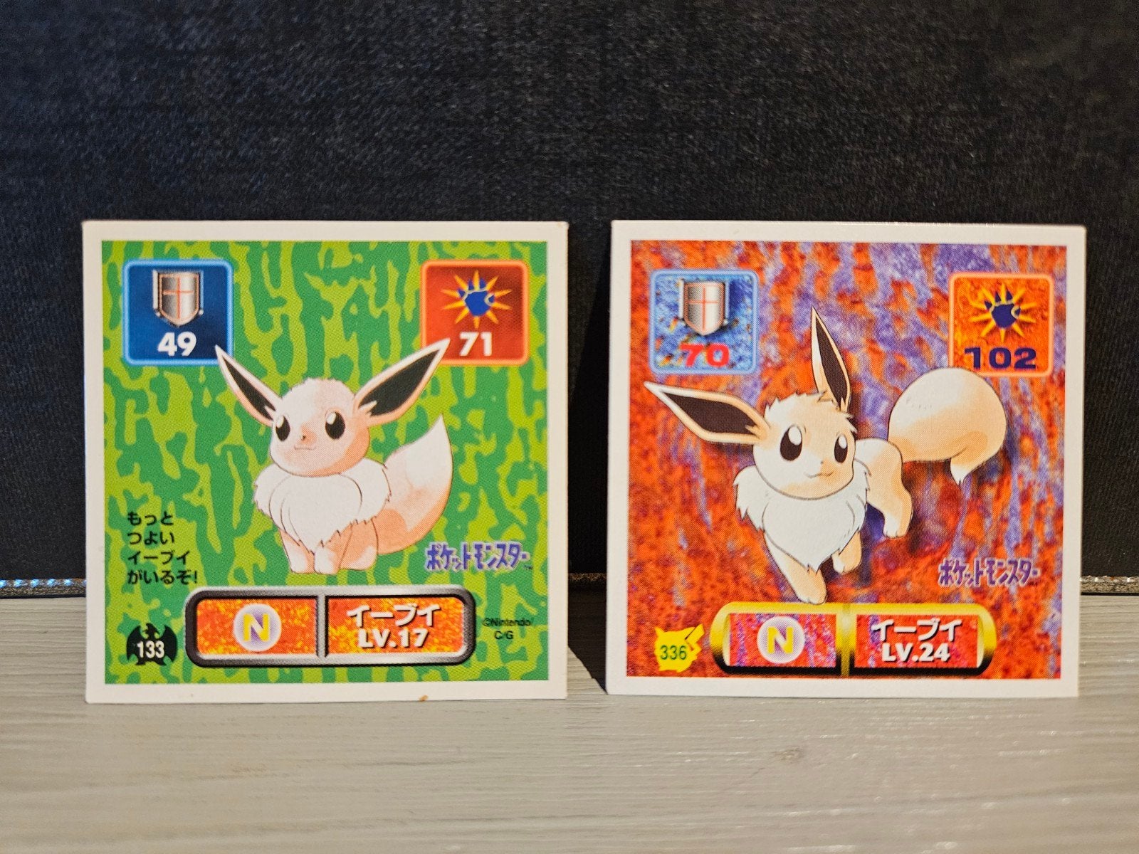 2x Eevee #133 #336 Amanda Japanese Sticker Oldskool Original, Verzenden, Zo goed als nieuw, Meerdere kaarten