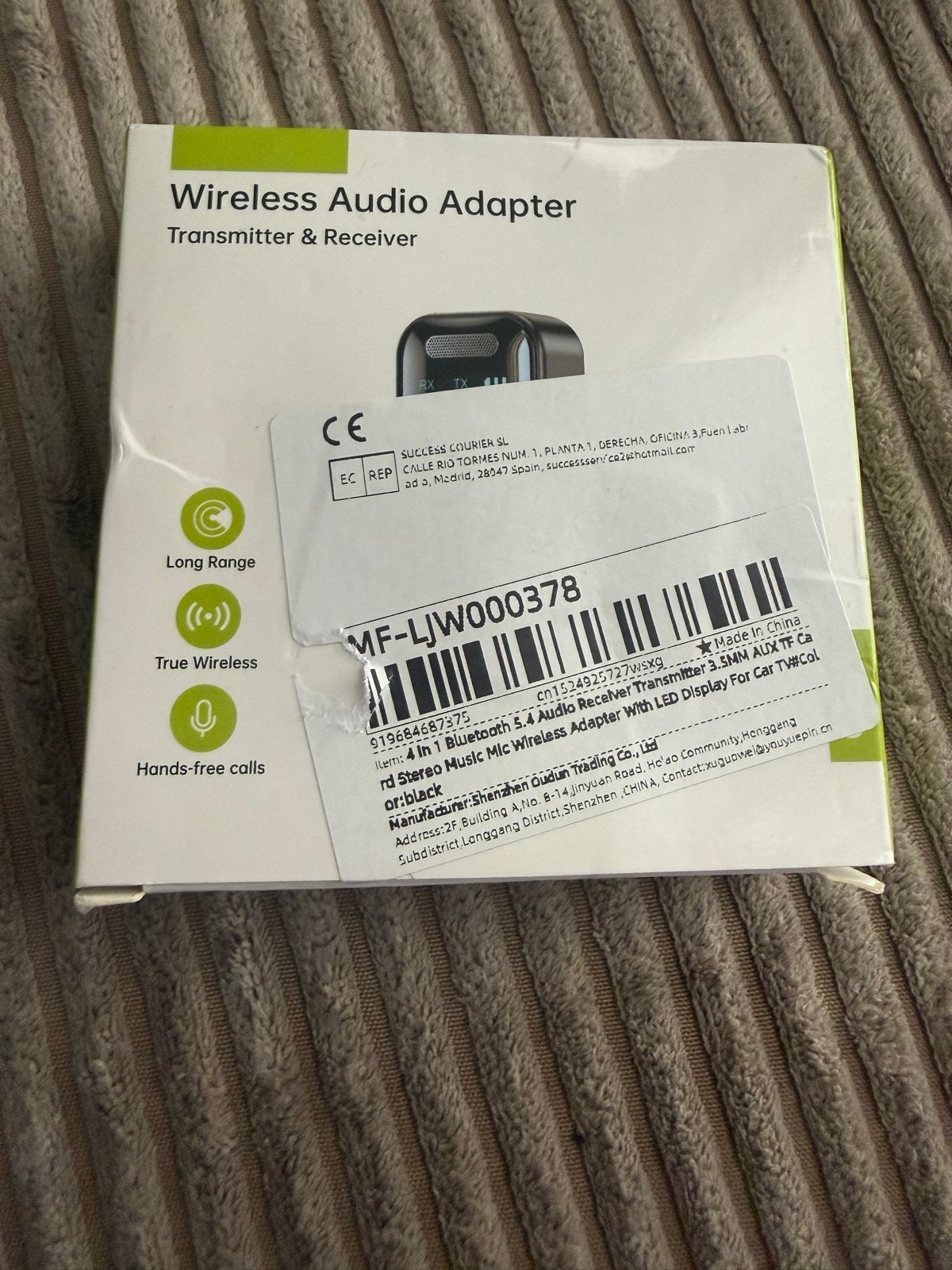 Bluetooth 5.4 Audio Adapter, Audio, Tv en Foto, Ophalen of Verzenden, Nieuw, Minder dan 2 meter, Overige kabels