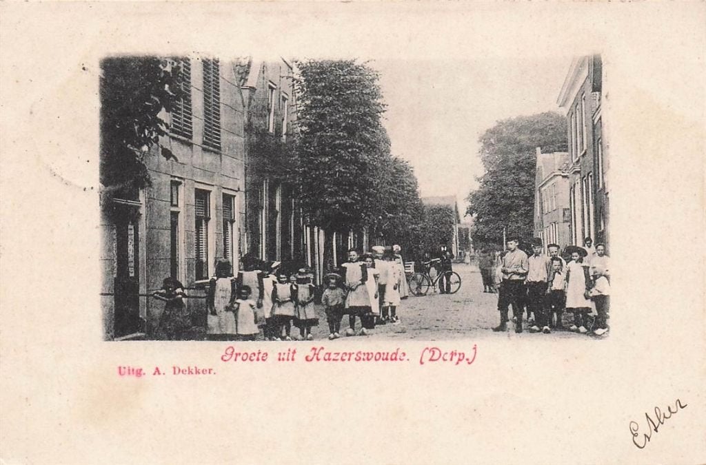 702-383-021 Groete Uit Hazerswoude (Dorp), Verzamelen, Ansichtkaarten | Nederland, Verzenden, Voor 1920, Zuid-Holland
