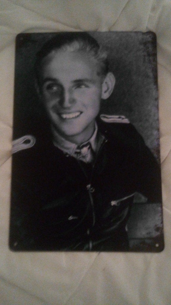 Duitse Luftwaffe piloot wandbordje 20x30 cm, Ophalen of Verzenden, Luchtmacht, Duitsland, Foto of Poster