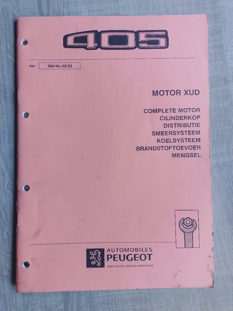 Peugeot 405 dealer werkplaatsboek 1900 XUD dieselmotor, Boeken, Ophalen of Verzenden, Gelezen, Peugeot