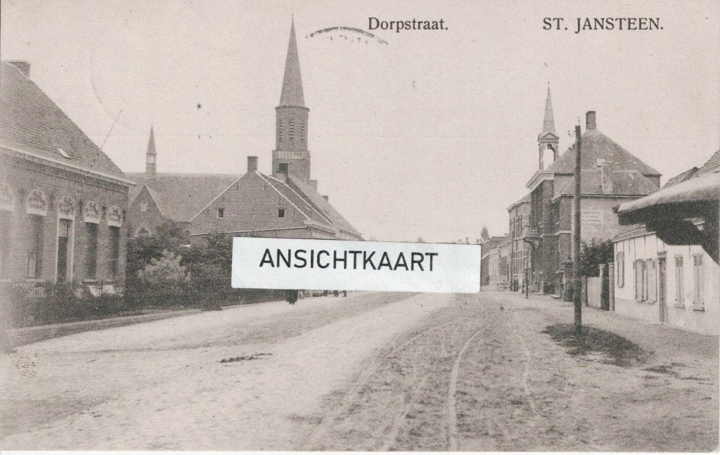 Ansichtkaart Sint Jansteen - Dorpstraat, Ophalen of Verzenden, Voor 1920, Gelopen, Zeeland