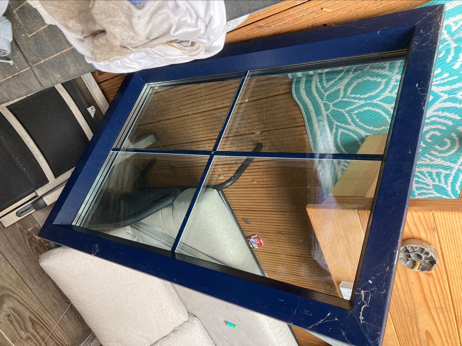 Kunststof kozijn triple glas b 885mm x h 1305mm, Ophalen, Kunststof, Gebruikt, Raamkozijn