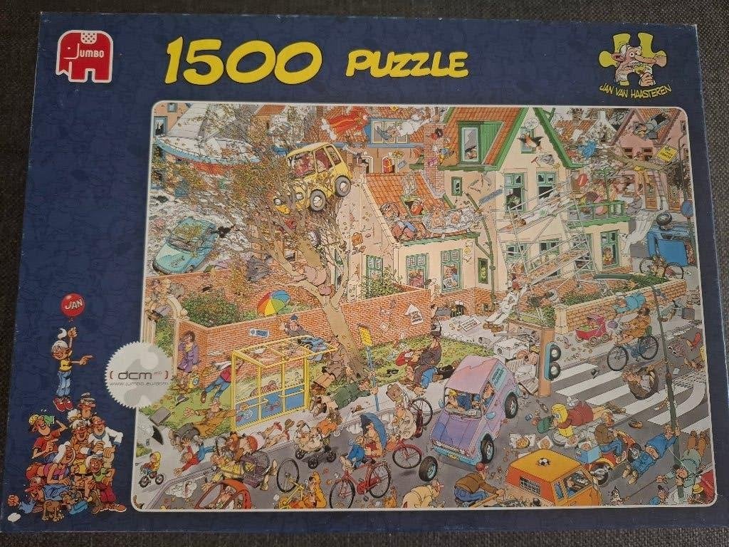 Jan van haasteren de storm 1500stukjes, Ophalen of Verzenden, 500 t/m 1500 stukjes, Zo goed als nieuw, Legpuzzel