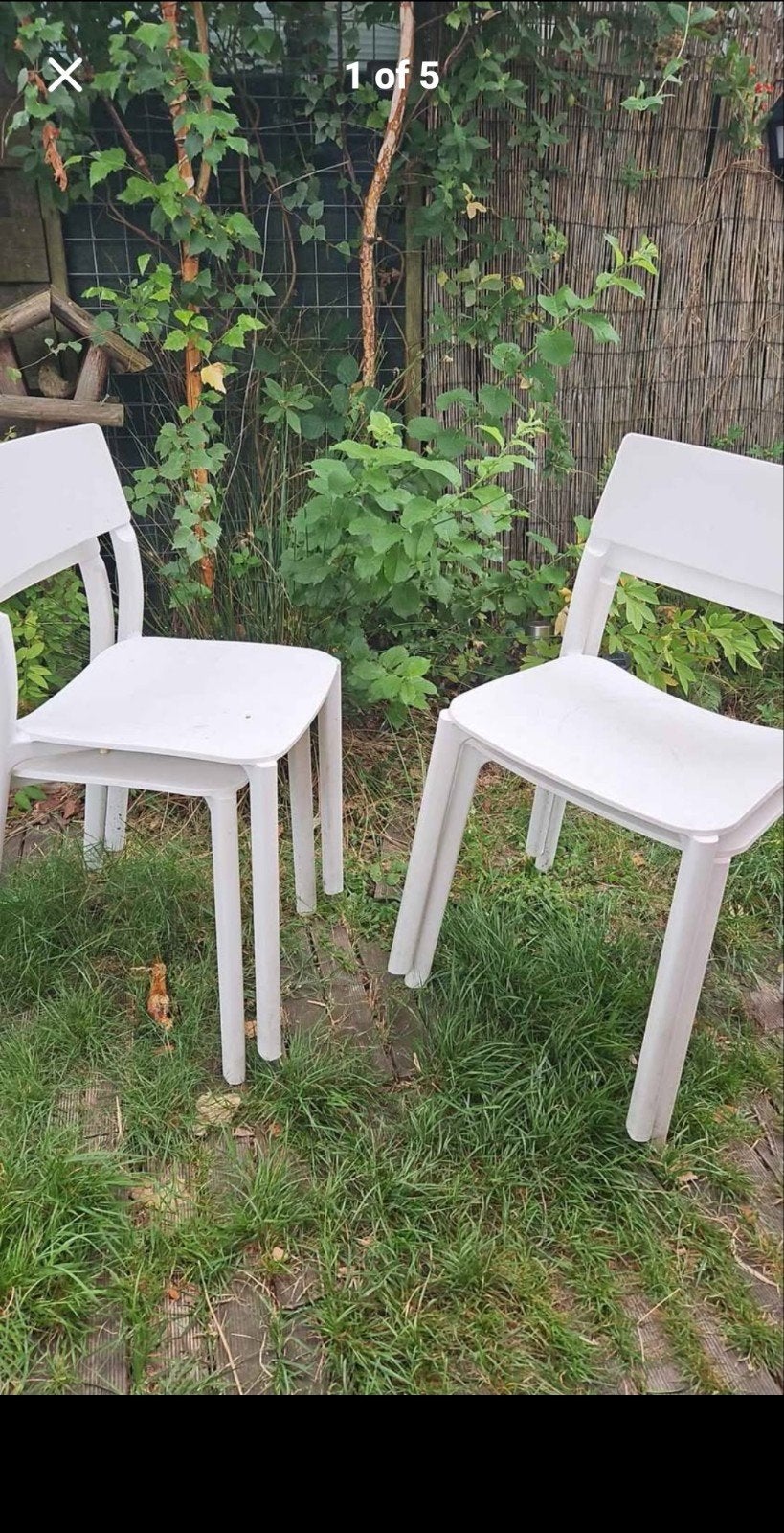 IKEA Janinge stoelen, wit, 4 stuks, Huis en Inrichting, Stoelen, Ophalen, Kunststof, Gebruikt, Wit
