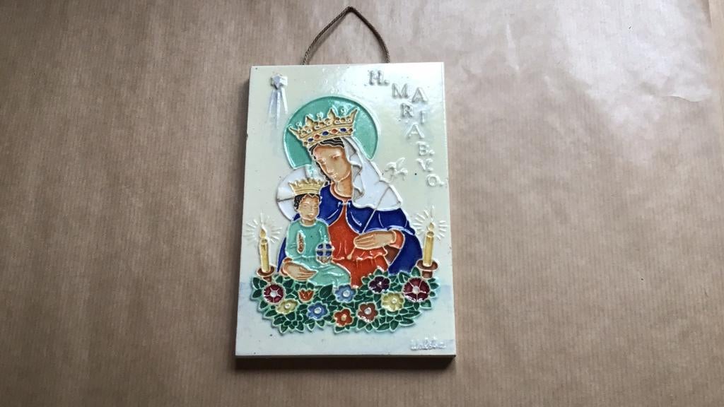Westraven Maria en Kind cloisonne wand tegel, Ophalen of Verzenden
