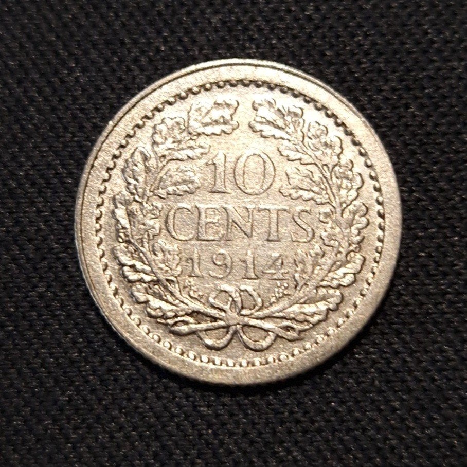10 cent 1914, Verzenden, Zilver, 10 cent, Koningin Wilhelmina