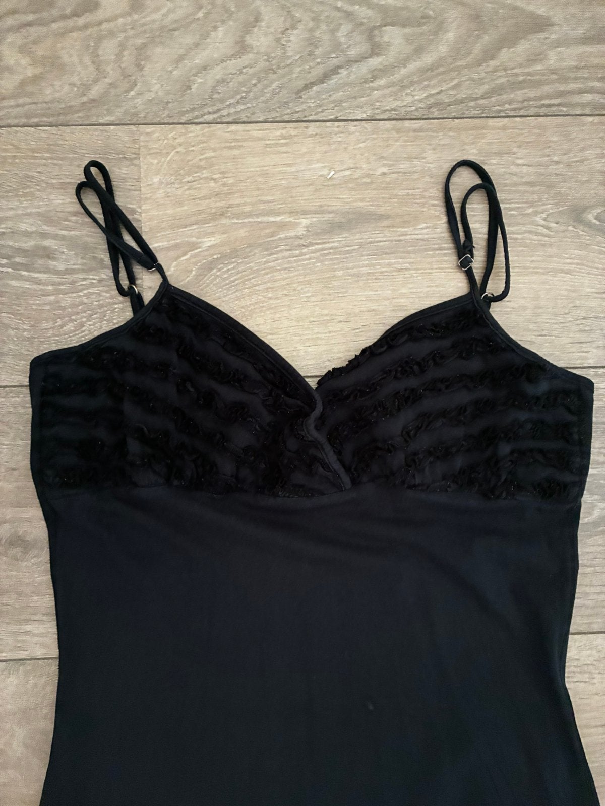 Trix en Tees jurkje met spaghettibamdkes zwart M, Maat 38/40 (M), Zwart, Ophalen of Verzenden, Knielengte