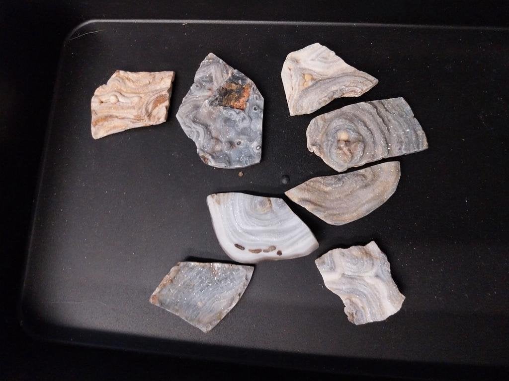 Lot van druzy chalcedoon cabochons, Ophalen of Verzenden