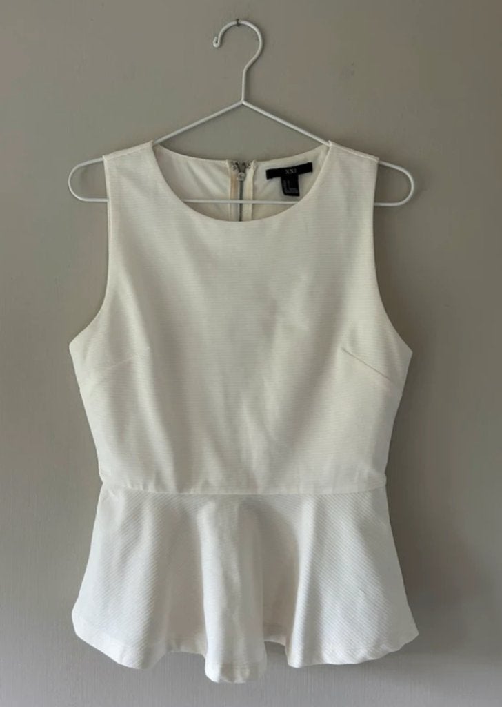 Witte peplum top maat S / 36, Wit, Ophalen of Verzenden, Zo goed als nieuw, Forever 21