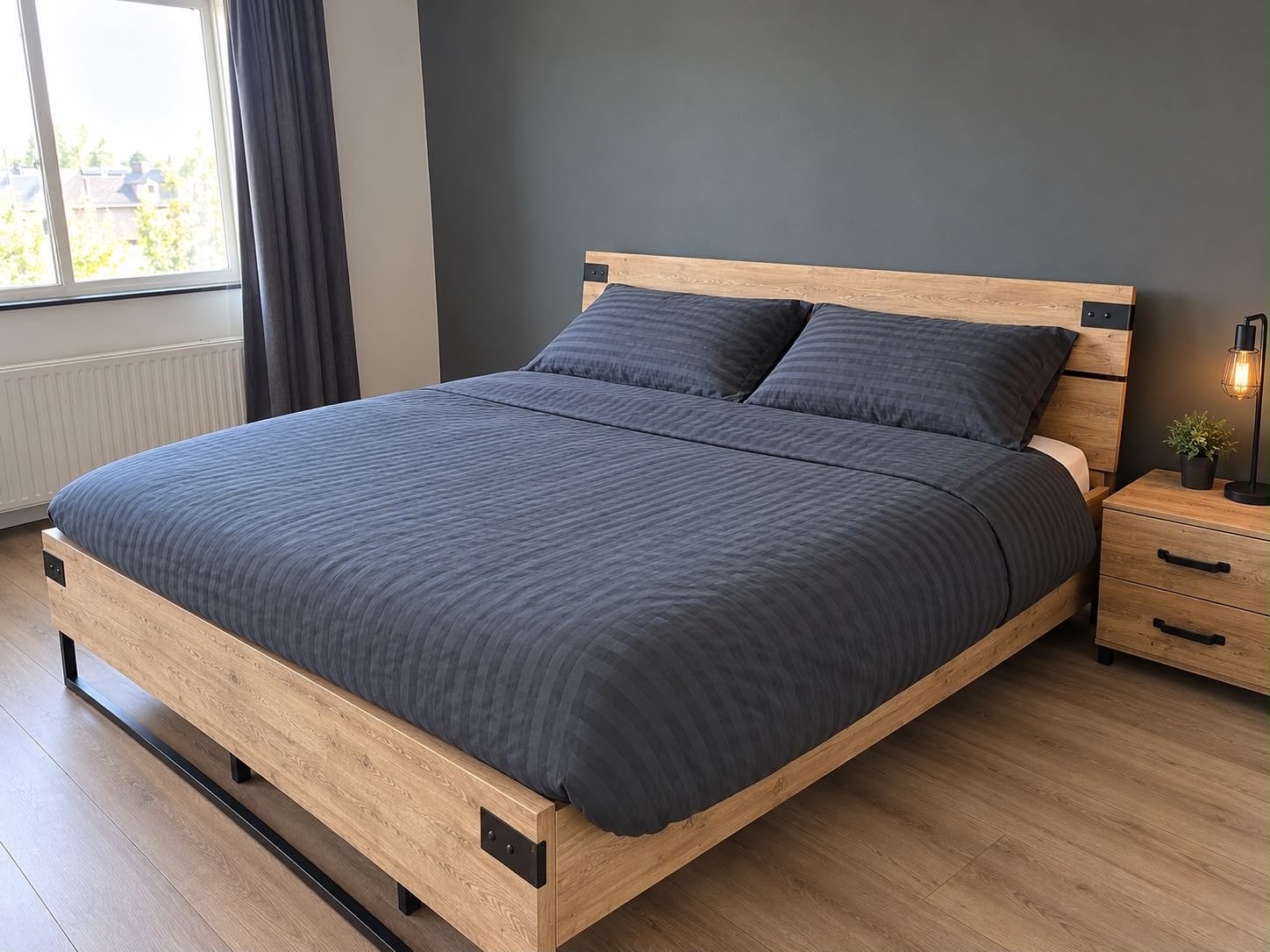 Tweepersoonsbed 180x200 met verstelbare lattenbodems, Ophalen, Tweepersoons, 180 cm, 200 cm