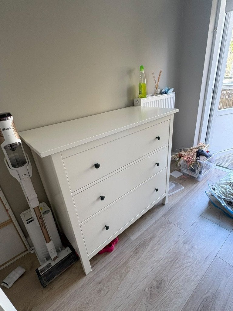 Witte ladekast met 3 laden - Zo goed als nieuw, Ophalen, 50 tot 100 cm, Zo goed als nieuw, 3 of 4 laden