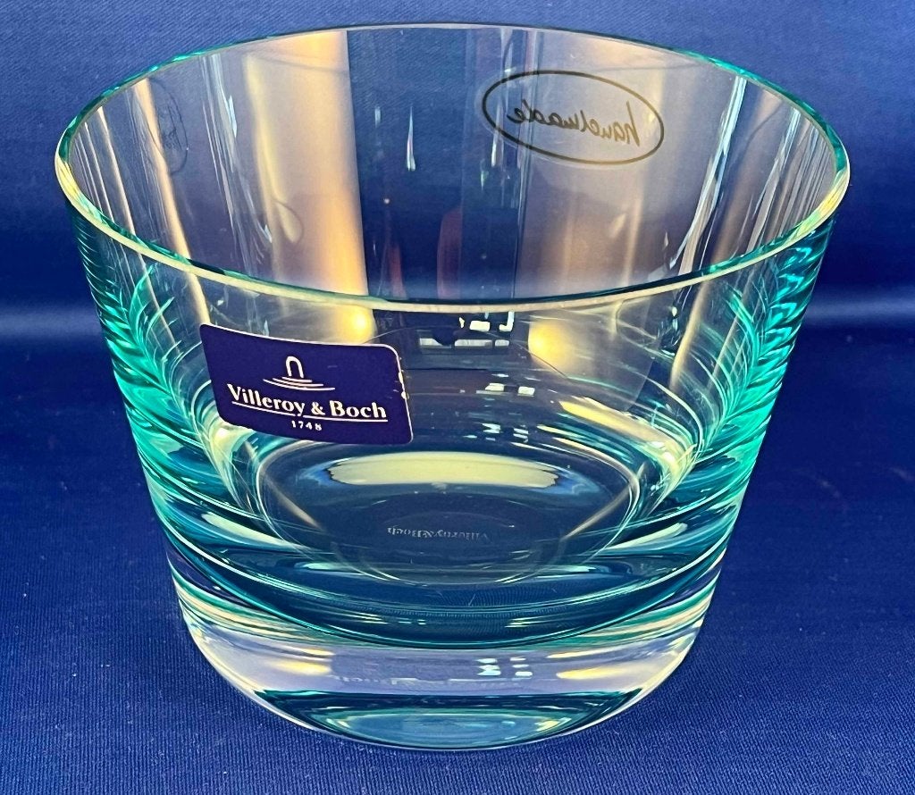 Blauw glazen handgemaakt schaaltje van Villeroy & Boch, Ophalen of Verzenden