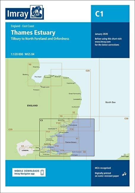 Imray Zeekaart C1 WGS 84 Thames Estuary, Boeken, Atlassen en Landkaarten, Verenigd Koninkrijk, Imray, 2000 tot heden, Ophalen of Verzenden