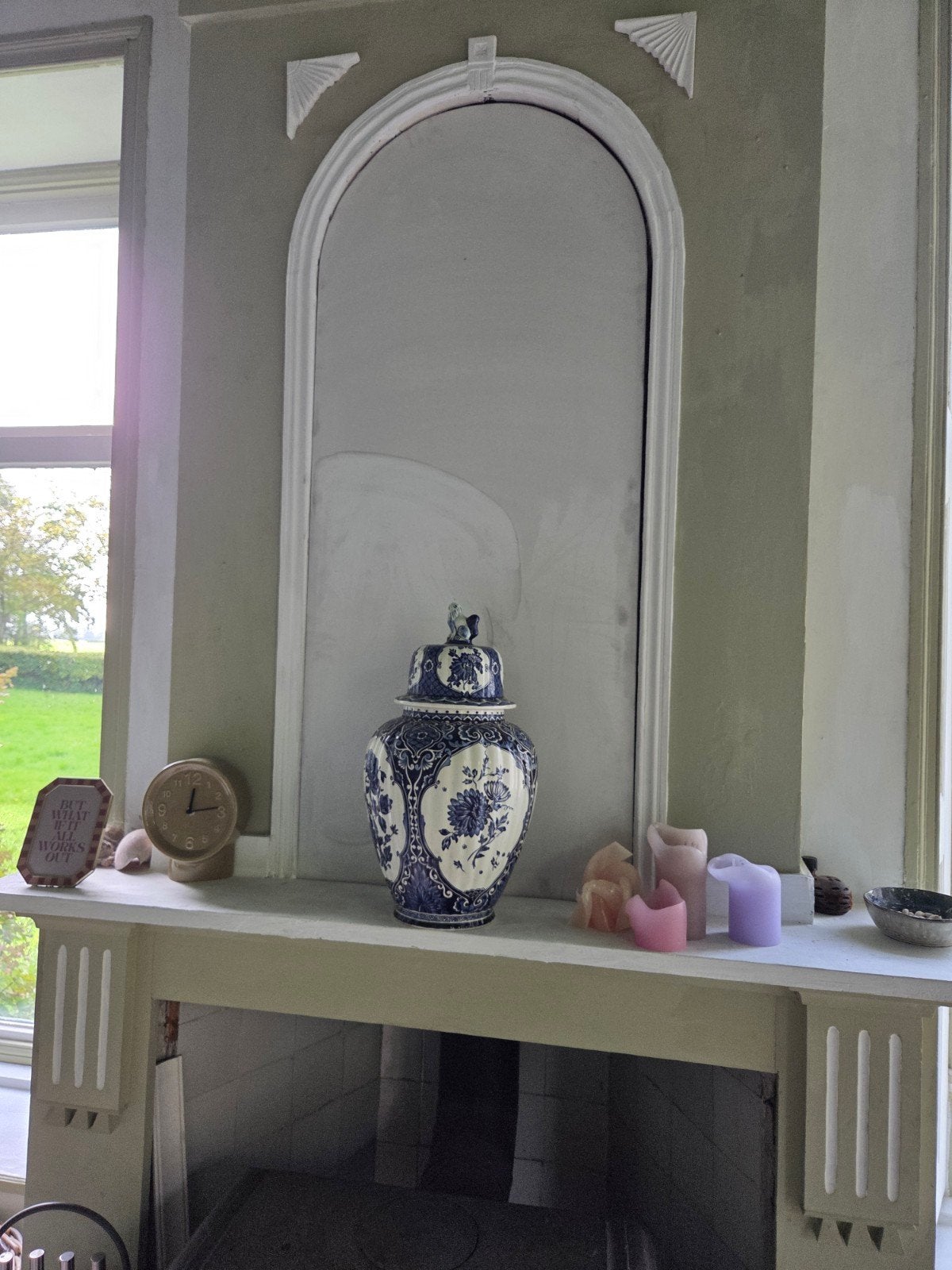 Antieke Delfts Blauwe Gemberpot met Deksel - Boch, Antiek en Kunst, Ophalen
