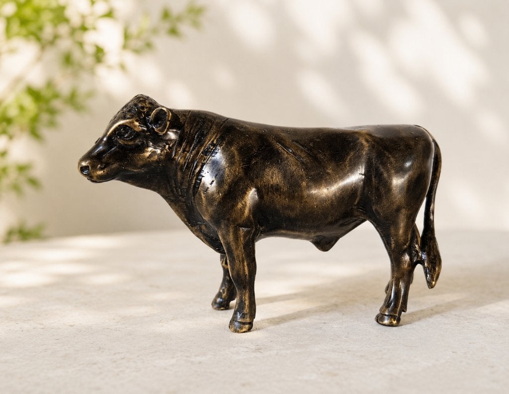 STIER EN KOE / SETPRIJS / bronzen beeld, Ophalen of Verzenden, Nieuw, Boerderijdier, Beeldje of Figuurtje
