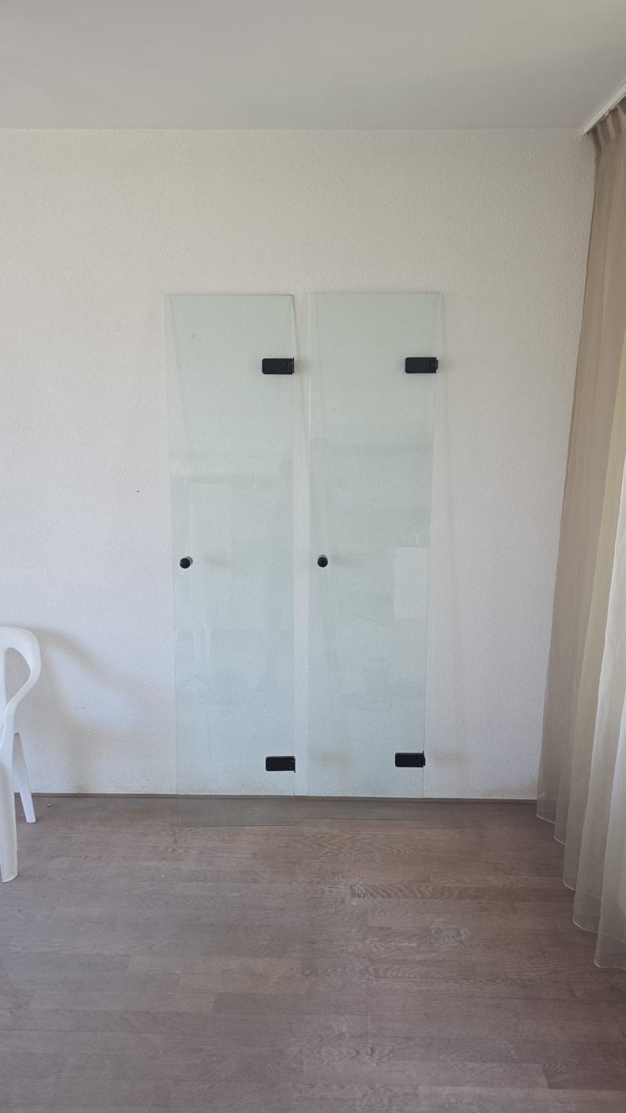Kwalitatieve glazen deuren (47x202 cm) voor woon- of badkame, Ophalen, Minder dan 80 cm, Binnendeur, 200 tot 215 cm