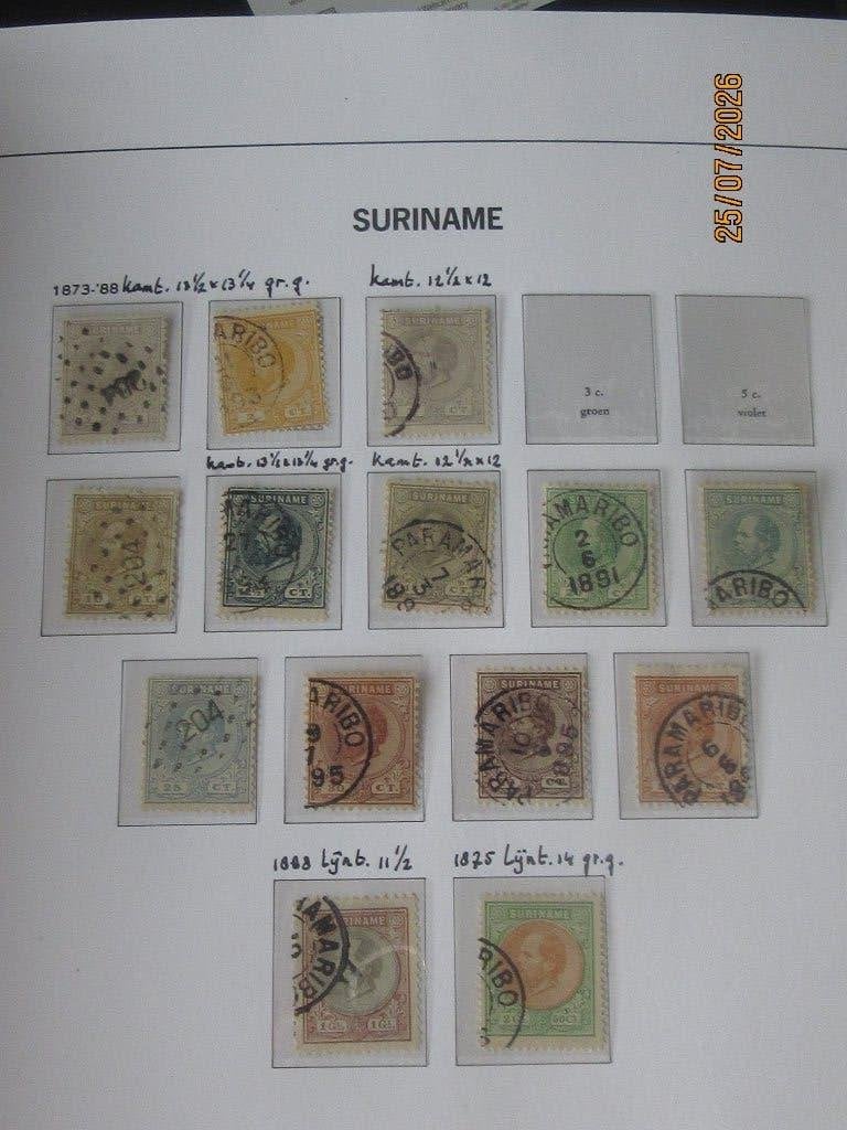 Nico Verzameling Suriname gestempeld tm jaar 1975, Ophalen of Verzenden, Nederland en Buitenland