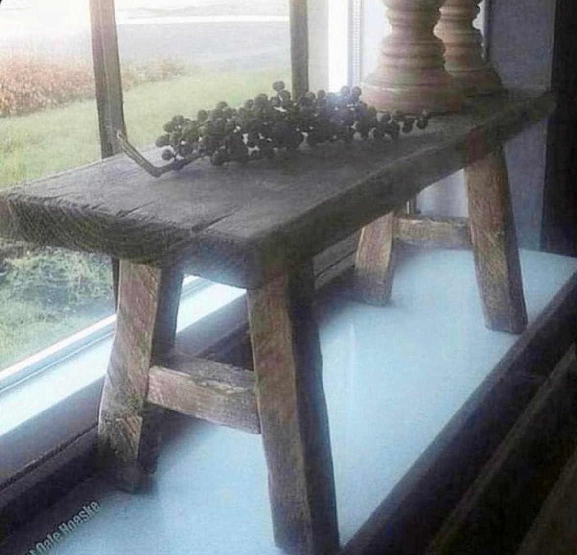 ~Stoer Sober Landelijk Houten Vensterbank Bankje/Krukje~, Huis en Inrichting, Woonaccessoires | Overige, Ophalen of Verzenden