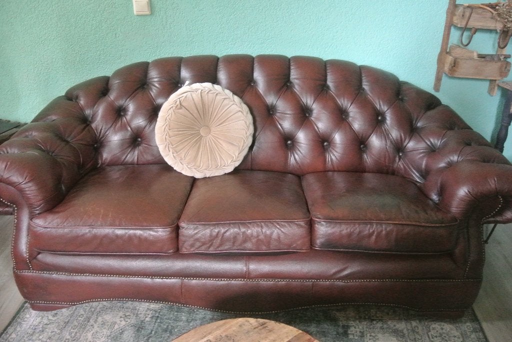 chesterfield driezitter bank, Ophalen, Gebruikt, Chesterfield, Driepersoons