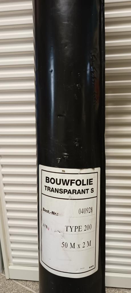 Rol bouwfolie transparant S - 50m x 2m (Type 200), Ophalen, Nieuw, 15 m² of meer, Folie