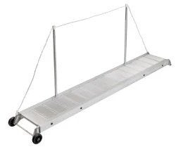 Aluminium loopplank met teak blok frame onderzijde, leuning, Ophalen, Zo goed als nieuw, Ankeren en Afmeren, Motorboot