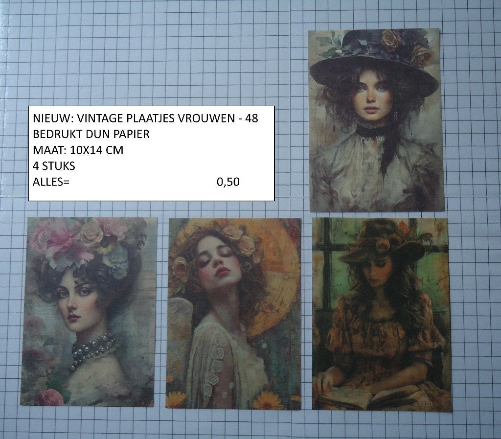 ⚠️nu 0,35: vintage plaatjes vrouwen 48 ( alleen verzenden, Ophalen, Nieuw, Man of Vrouw, Knipvel
