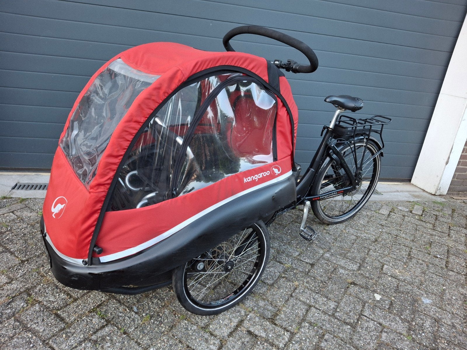 Electrische Winther Kangaroo Bakfiets, Ophalen, 4 kinderen of meer, Huif