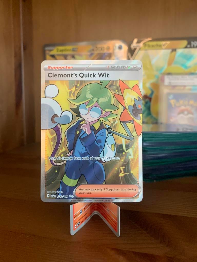 Clemont's quick wit surging sparks #229, Hobby en Vrije tijd, Verzamelkaartspellen | Pokémon, Nieuw, Ophalen of Verzenden
