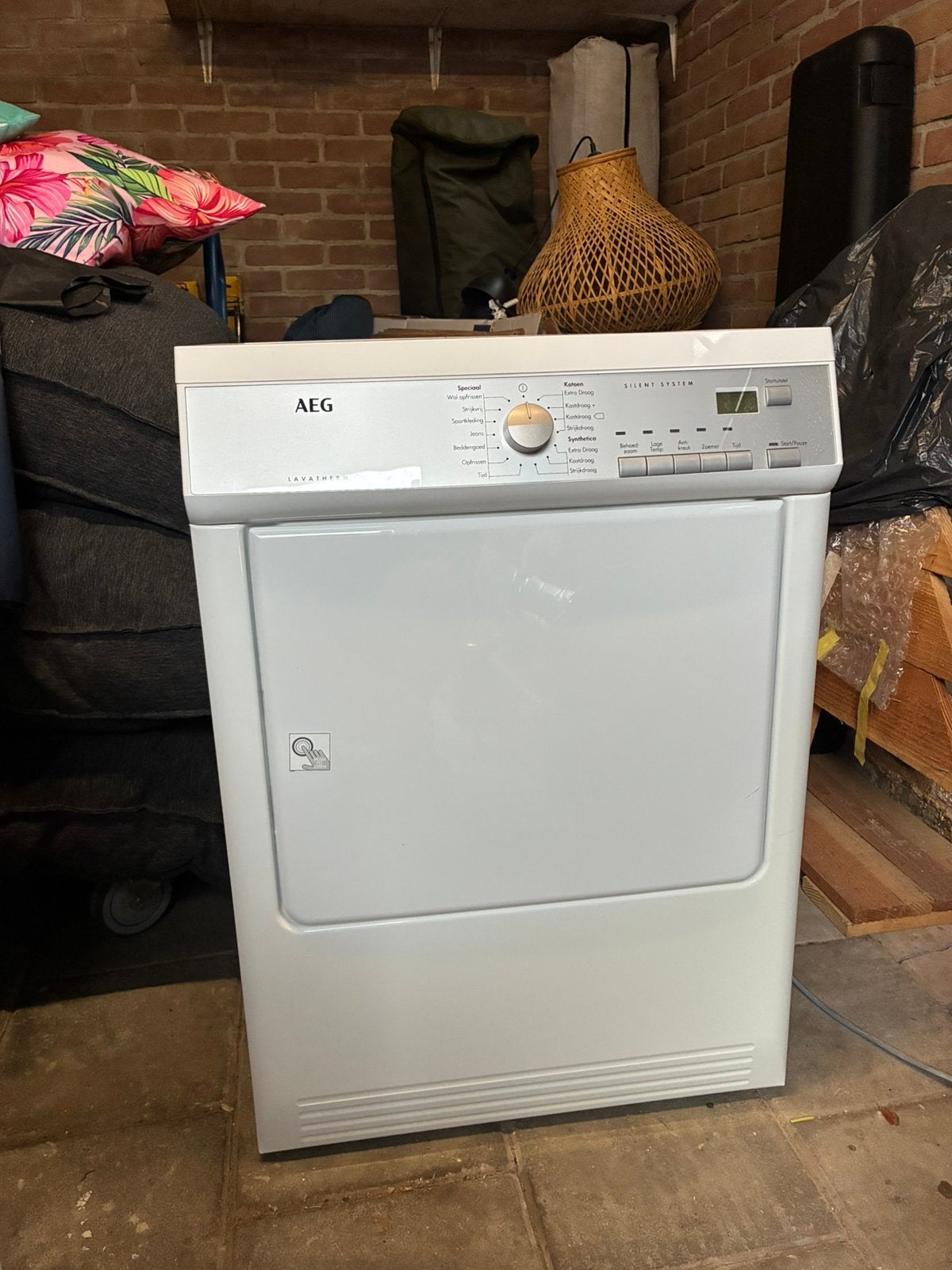 AEG lavatherm T75177NAV droger silent system, Witgoed en Apparatuur, Ophalen, 6 tot 8 kg, Luchtafvoer, Zo goed als nieuw