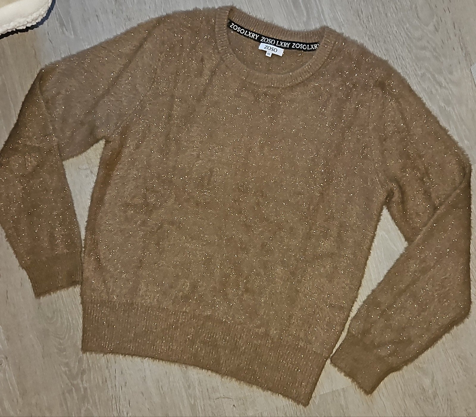 Zoso Luxury glitter trui ‘Lia’ camel maat XXL, Kleding | Dames, Ophalen of Verzenden, Zo goed als nieuw, Maat 46/48 (XL) of groter
