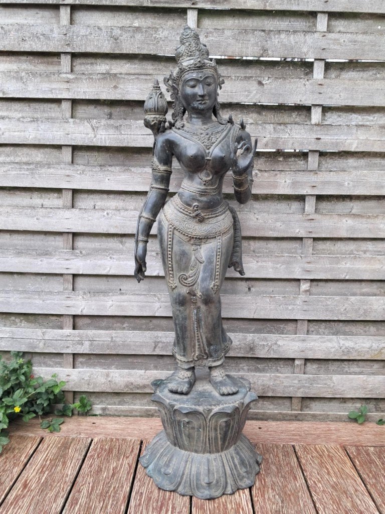 Bronzen beeld van de godin Tara /Tibet/India/Azië/111 cm, Ophalen, Nieuw