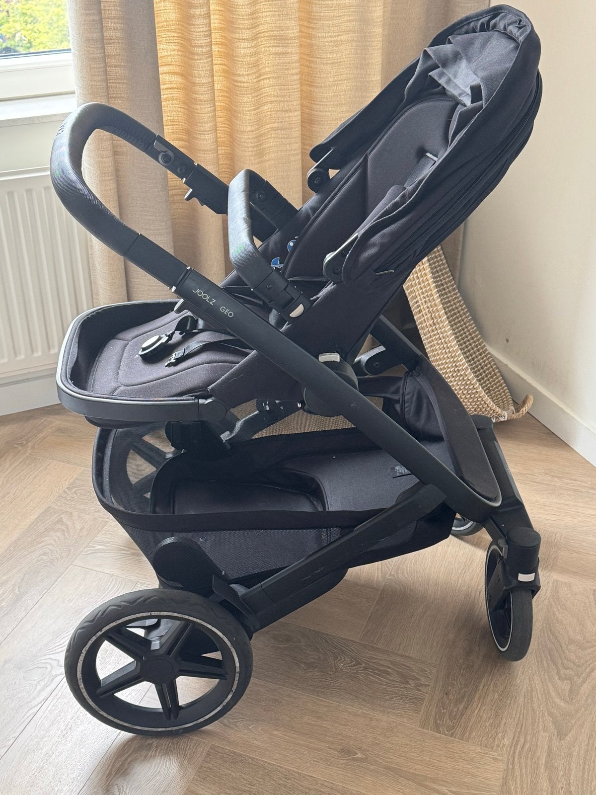 Joolz Geo 3 kinderwagen met adapter en reiswieg, Gebruikt, Duowagen, Combiwagen, Ophalen