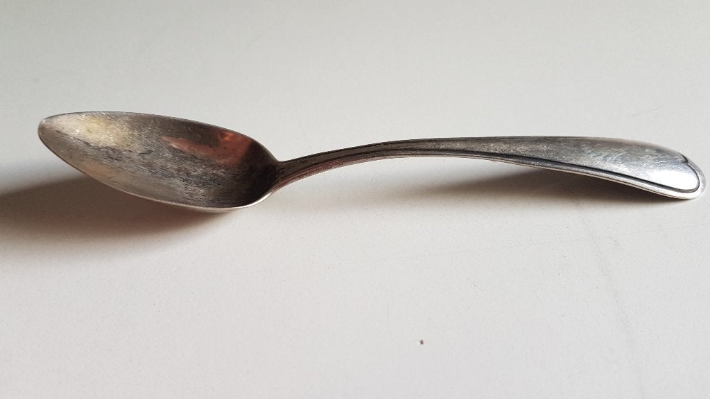 Zilveren lepeltje Van Kempen Voorschoten - maantje 1866, Antiek en Kunst, Ophalen of Verzenden, Zilver