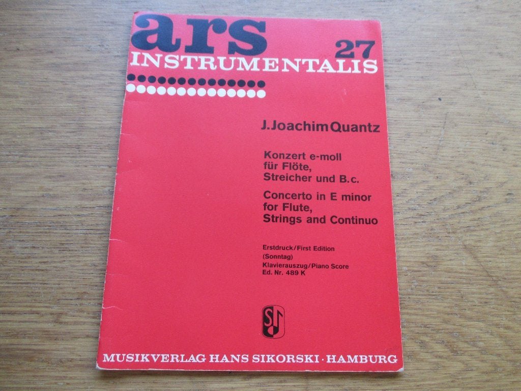 J. Joachim Quantz - Concert e-moll voor Fluit, Strijkers, Gebruikt, Klassiek, Dwarsfluit of Piccolo, Ophalen of Verzenden
