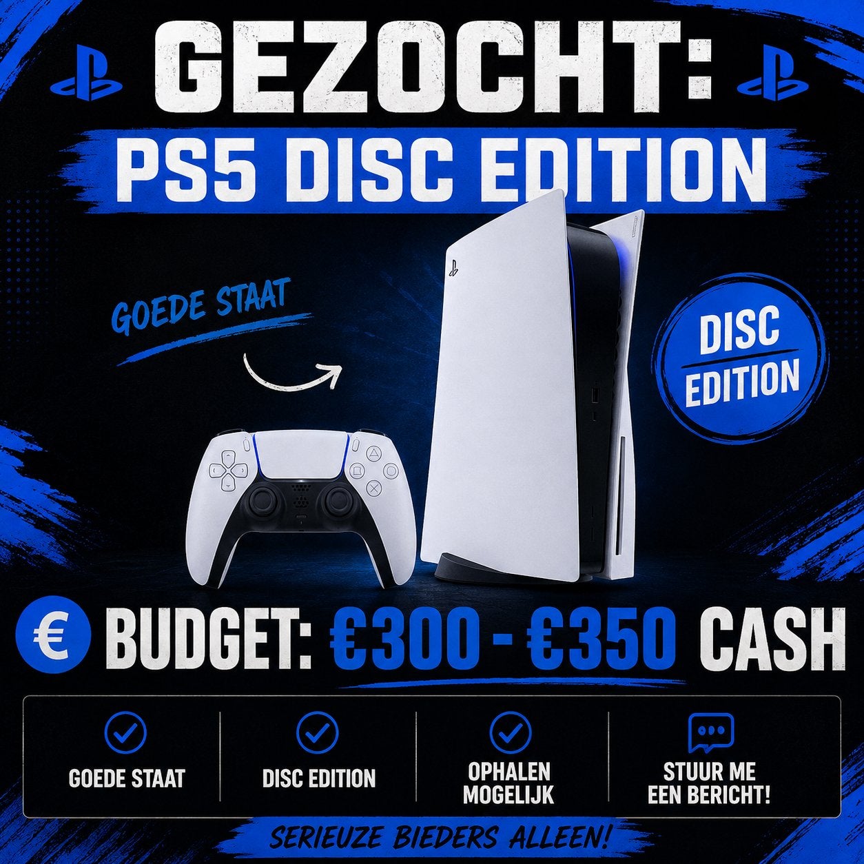 Playstation5 gezocht!!, Ophalen, Zo goed als nieuw