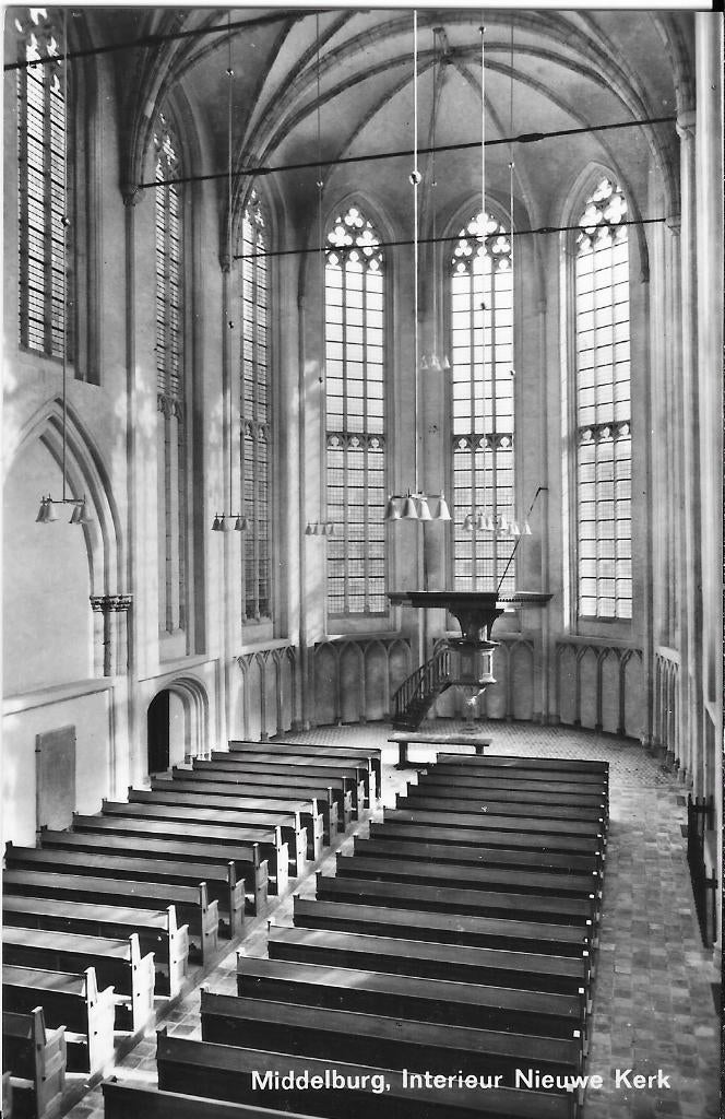 Middelburg, Nieuwe kerk, Interieur, kansel, preekstoel, Verzenden, 1960 tot 1980, Ongelopen, Zeeland