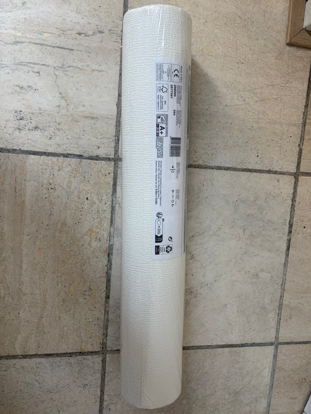 Overschilderbaar vliesbehang (paintable wallpaper), Ophalen, Wit