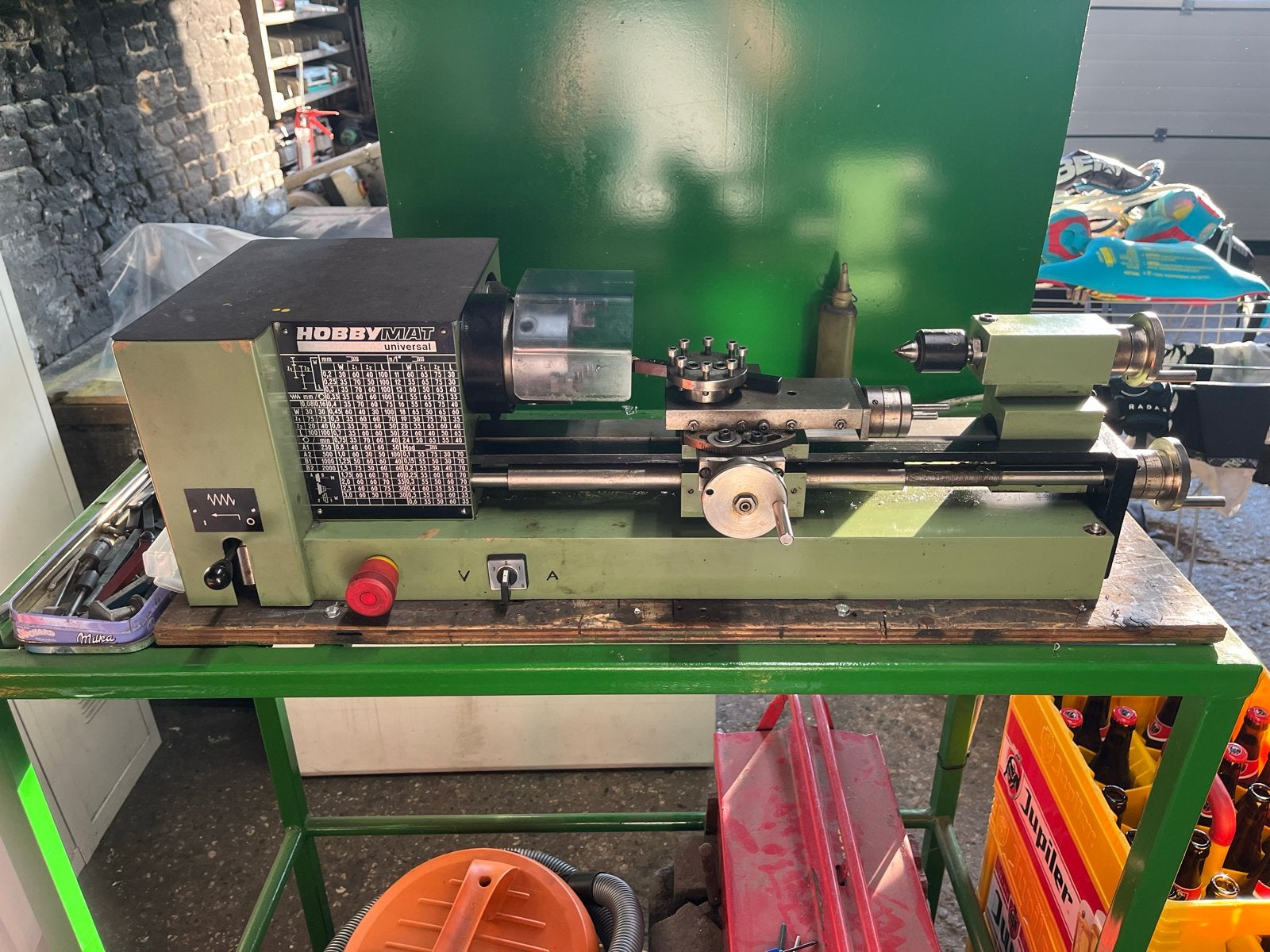 Hobbymat Universal Metaaldraaibank met accessoires, Ophalen, Gebruikt, Metaaldraaibank, Minder dan 500 mm