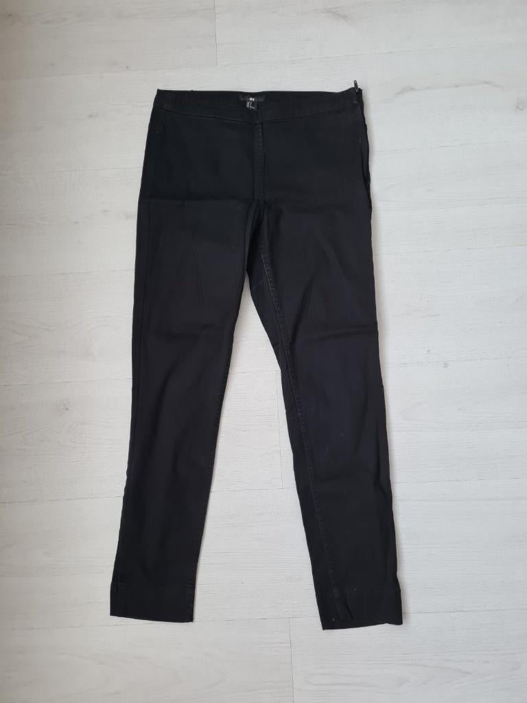 Zwarte Broek Maat 38 (H&M) rits aan de zijkant, Maat 38/40 (M), Zwart, Nieuw, Ophalen of Verzenden