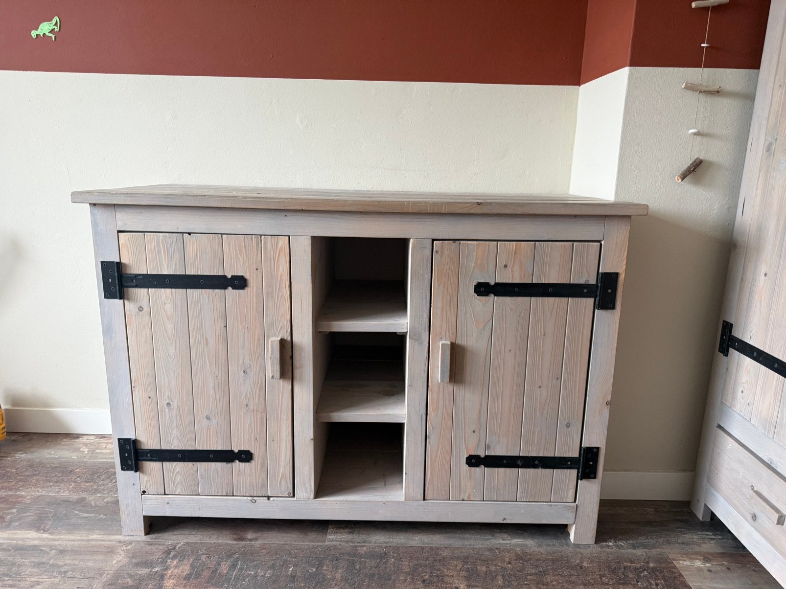 Steigerhout commode grey wash, Ophalen, 50 tot 70 cm, 90 tot 105 cm, 100 cm of meer