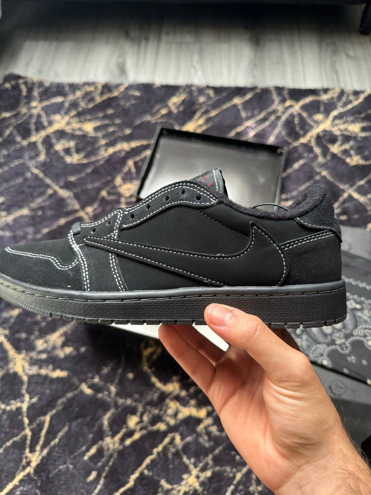 Nike Air Jordan 1 Low Travis Scott Phantom Maat 42, Kleding | Heren, Ophalen of Verzenden, Nieuw, Zwart, Sneakers of Gympen