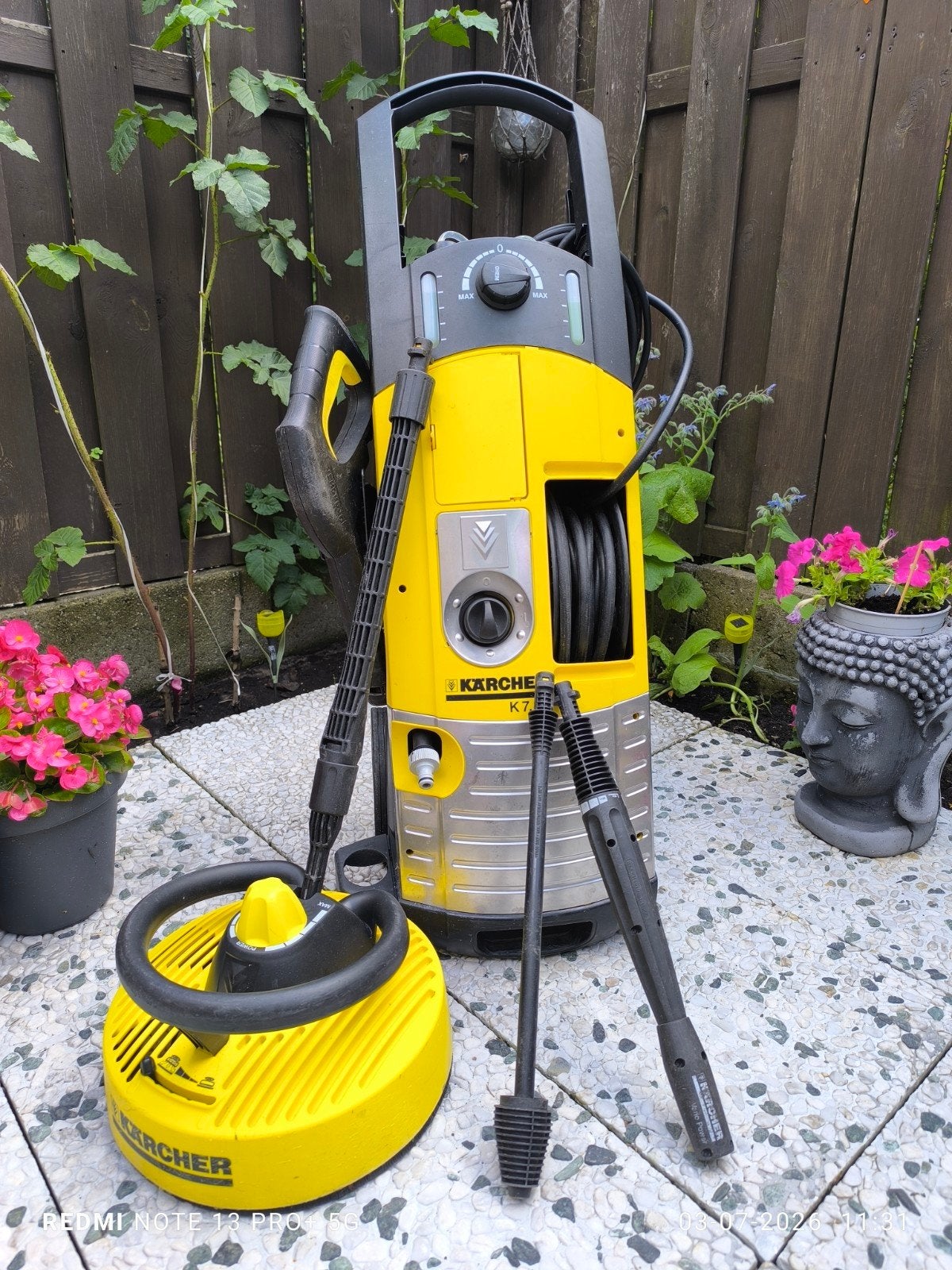 Karcher K7.85 Hogedrukreiniger met Terrasreiniger, Ophalen, Karcher, Elektrisch, Met regelbare waterdruk