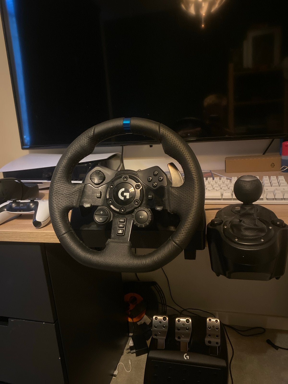 PlayStation 5 Compleet met Logitech G923 Stuur & Headset, 1 speler, Racen en Vliegen, Eén computer, Ophalen of Verzenden