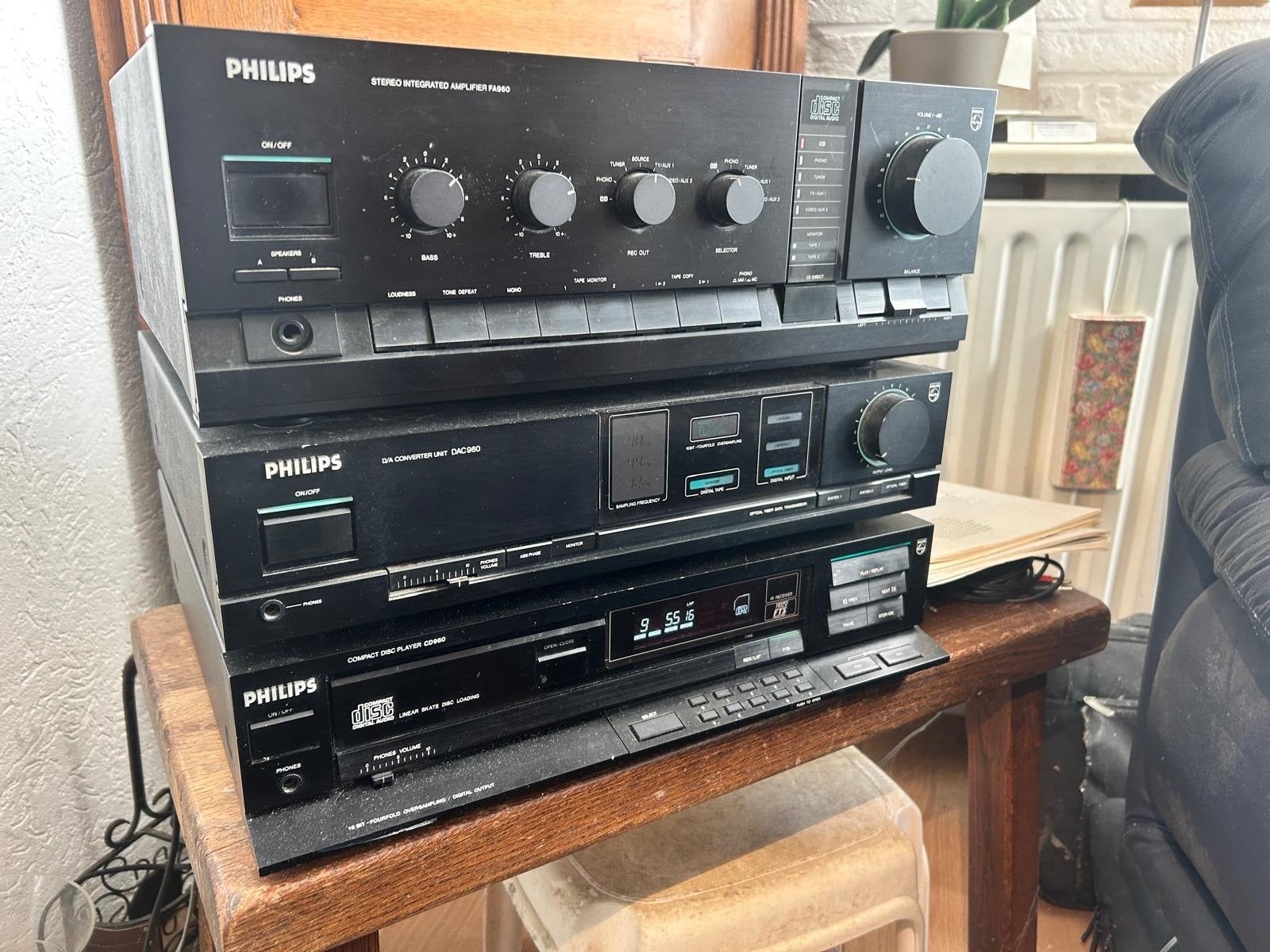 Philips FA960 Versterker, DAC960 Converter, CD960 CD-speler, Ophalen, Philips, Losse componenten, Zo goed als nieuw