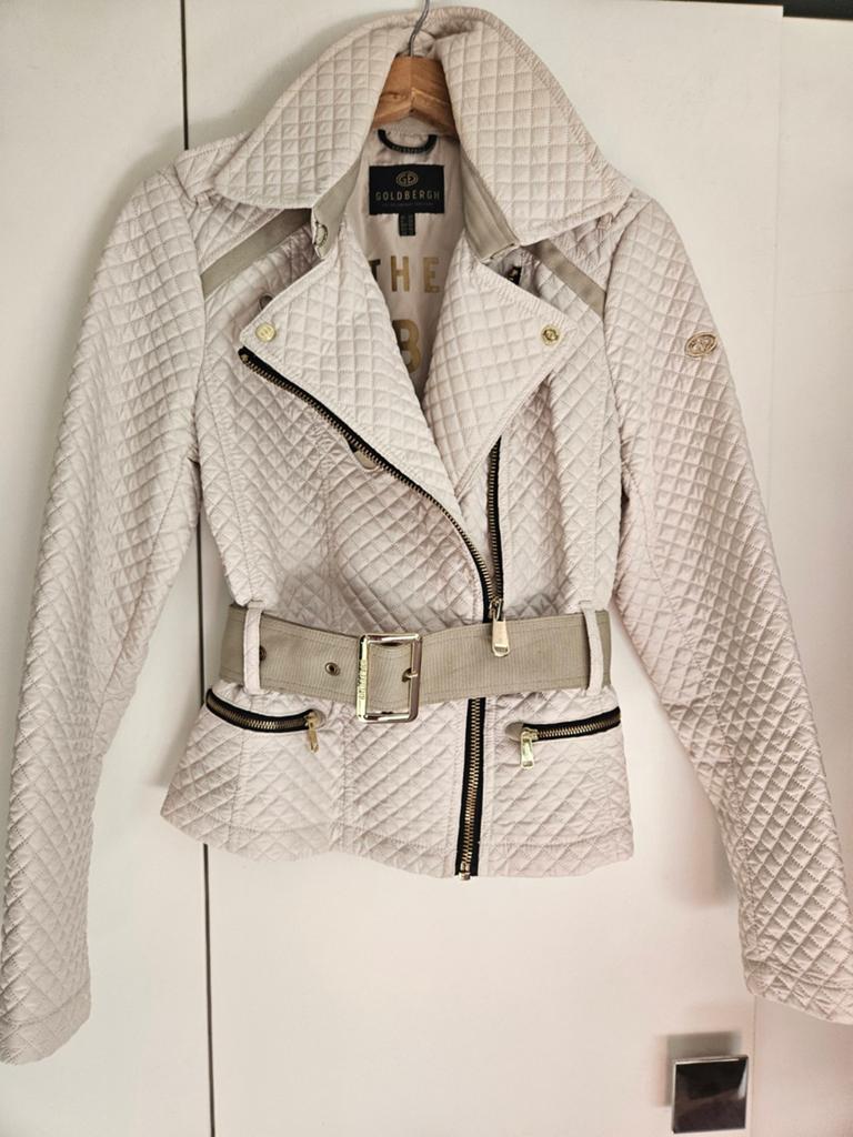 Goldbergh golden Diamond Quilted zomerjas mt s/ m, Ophalen, Beige, Zo goed als nieuw, Maat 36 (S)